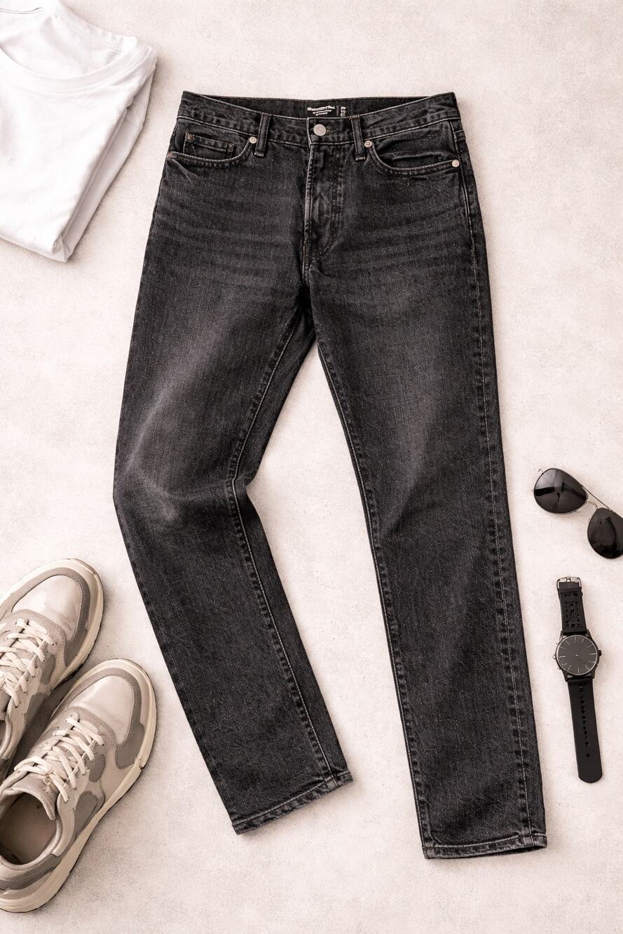 Abercrombie & Fitch Men's Vintage Stretch 90's Straight Leg Jeans Black SZ 30x34
